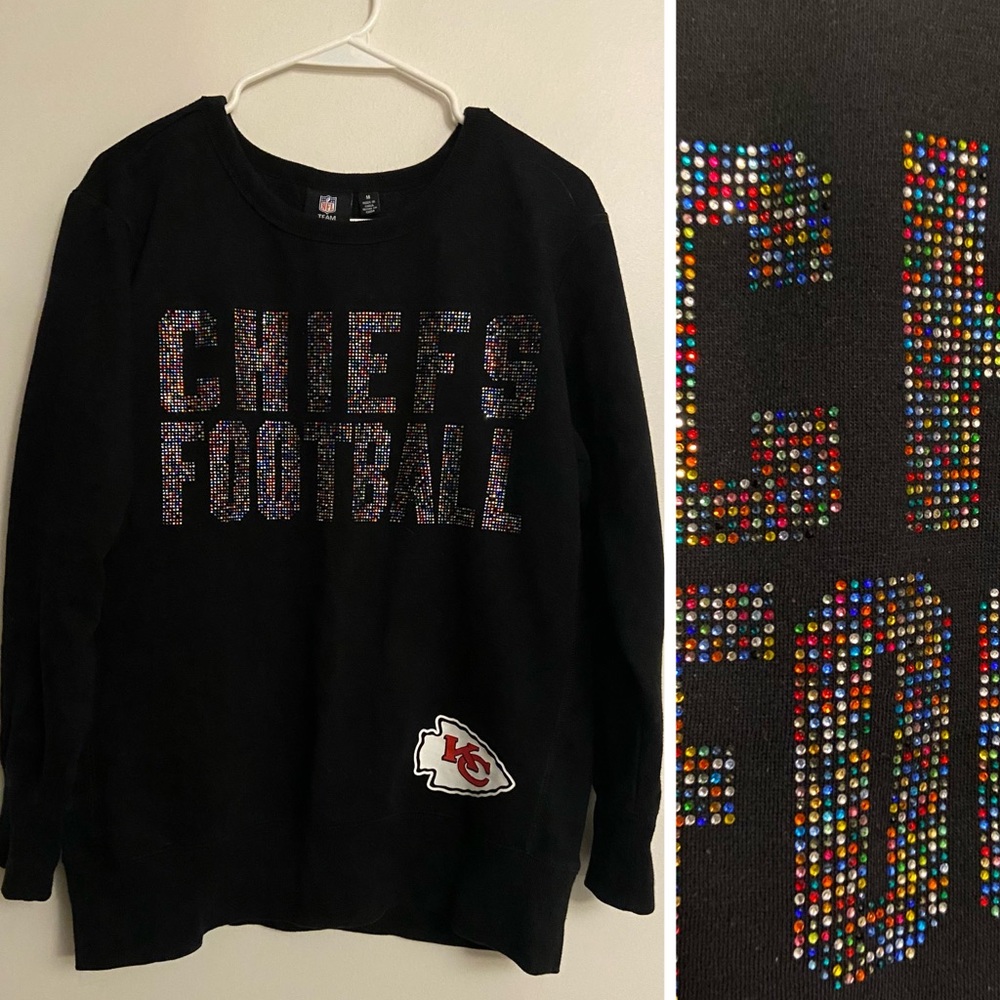 Kansas City KC chiefs multi colored sequin sweatshirt